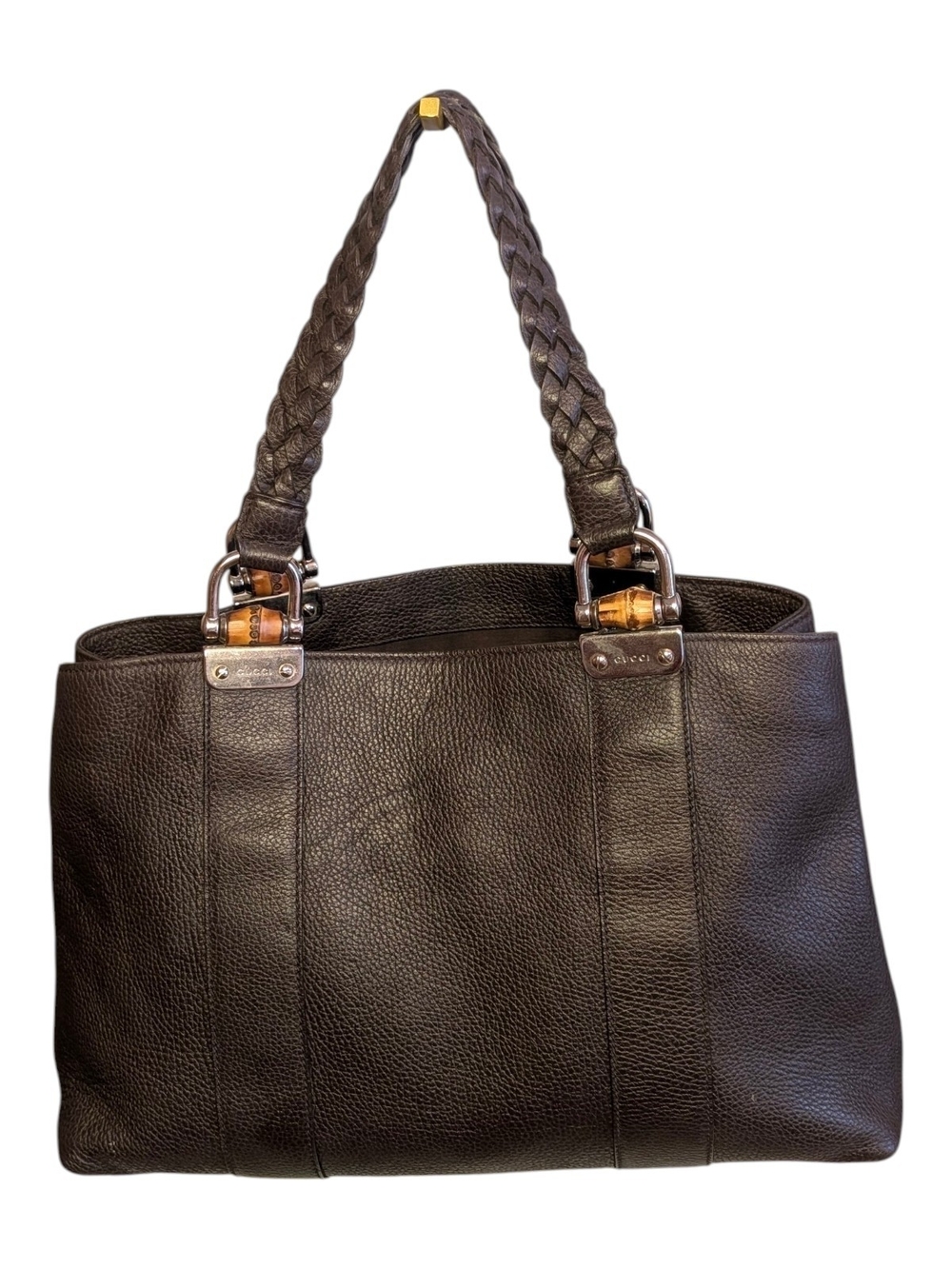 Gucci Leather Bamboo Bar Libeccio Tote Bag - EUC!